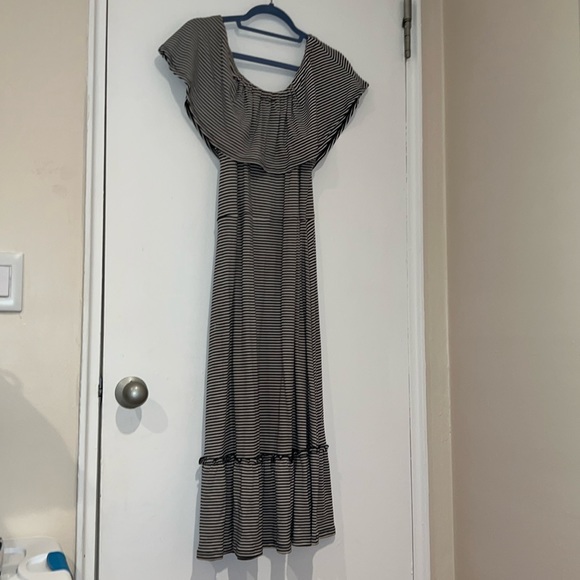 MICHAEL Michael Kors stripe strapless off the shoulder dress - Picture 1 of 4